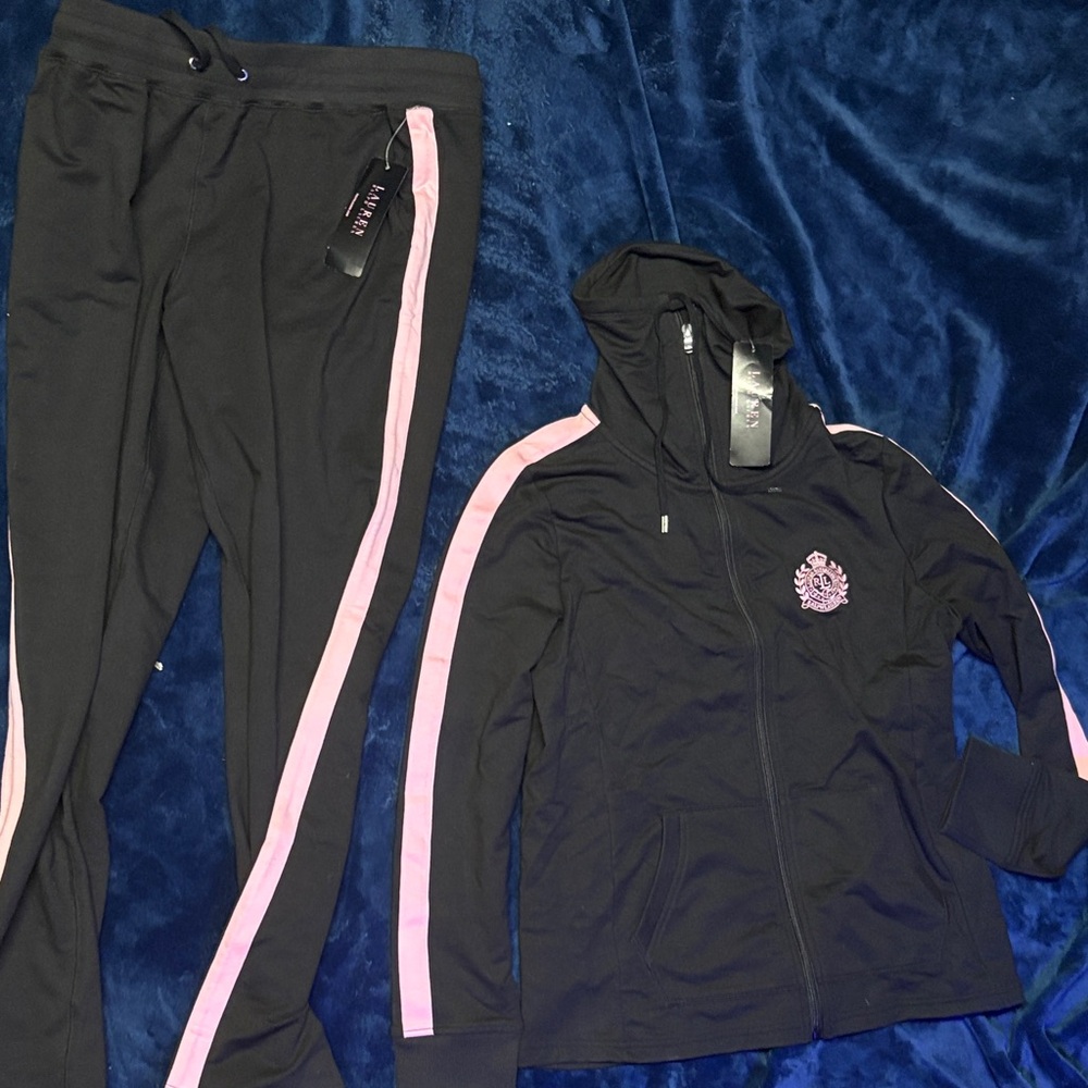 Lauren Ralph Lauren Black and Pink Track Suit